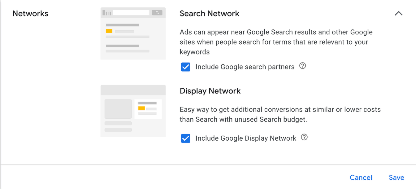 Search Partner Network Issues — screenshot from Just Pull It! Google Ads account